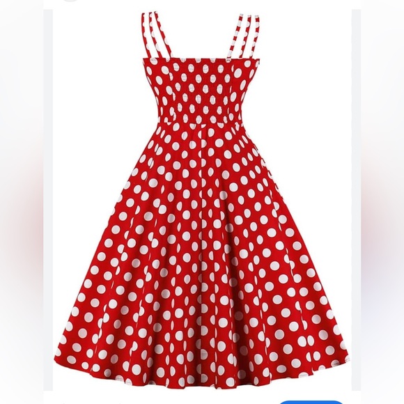 Red Polka Dot Cotton Minnie Disney Dress - Picture 2 of 6